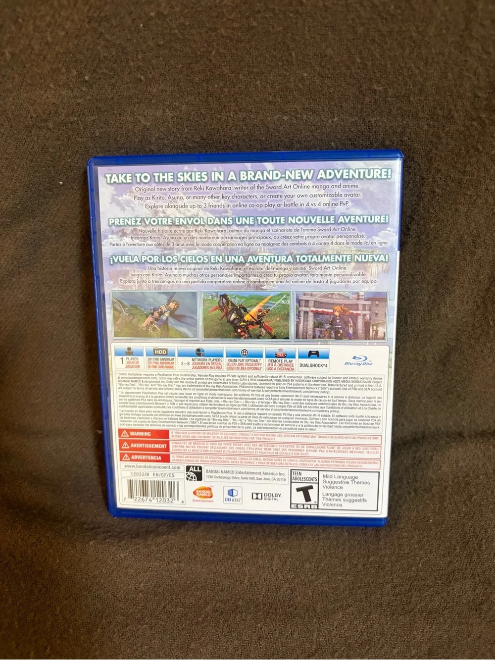 PlayStation 4 Sony Sword Art Online Lost Song CIB - Picture 4 of 4